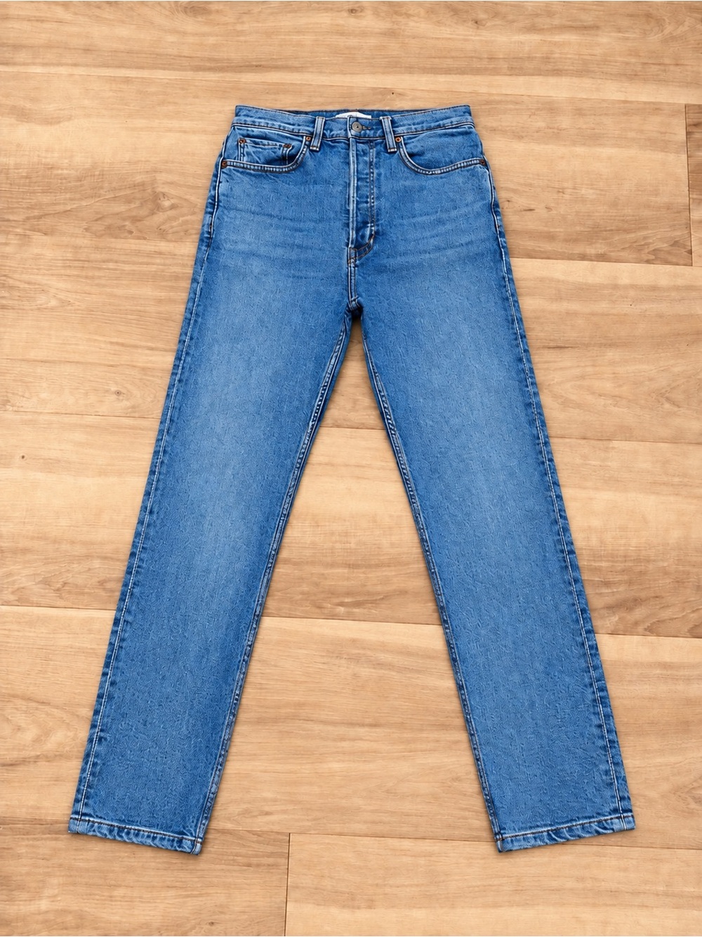 RE/DONE 27x28 High Rise Straight Leg Luxury Stretch Denim Jeans  EUC